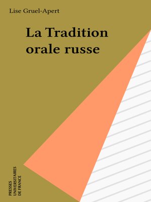 cover image of La Tradition orale russe